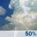 Saturday: A chance of showers and thunderstorms before 8am, then a chance of showers between 8am and 11am, then a chance of showers and thunderstorms after 11am.  Partly sunny, with a high near 75. Chance of precipitation is 50%. New rainfall amounts between a tenth and quarter of an inch, except higher amounts possible in thunderstorms. 